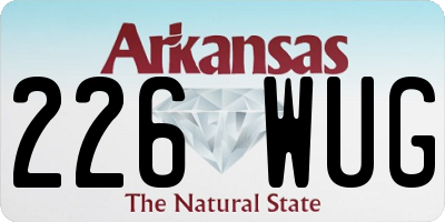 AR license plate 226WUG