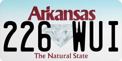AR license plate 226WUI