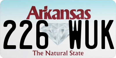 AR license plate 226WUK