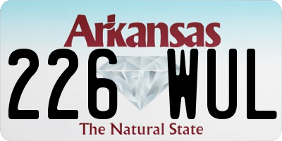 AR license plate 226WUL