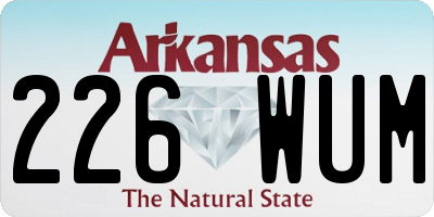 AR license plate 226WUM