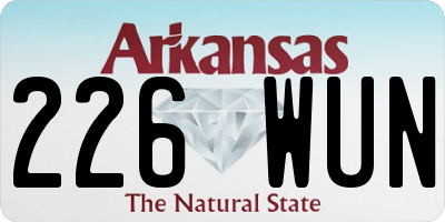 AR license plate 226WUN