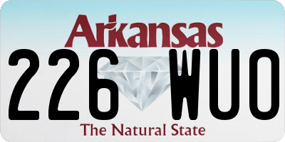 AR license plate 226WUO