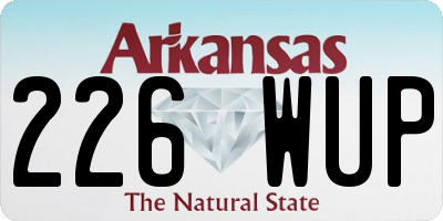 AR license plate 226WUP