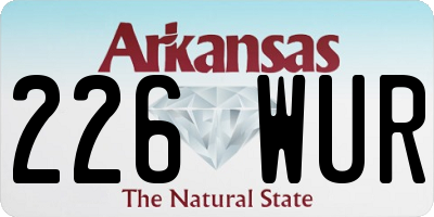 AR license plate 226WUR