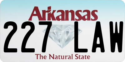 AR license plate 227LAW