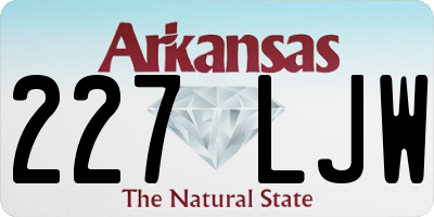 AR license plate 227LJW