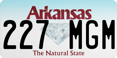 AR license plate 227MGM