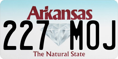 AR license plate 227MOJ