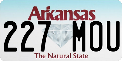 AR license plate 227MOU