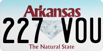AR license plate 227VOU