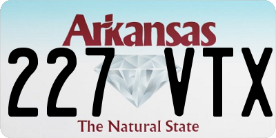 AR license plate 227VTX