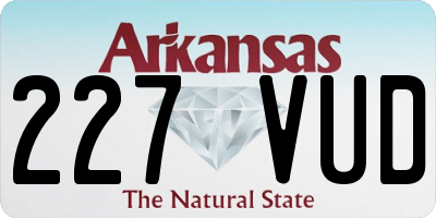 AR license plate 227VUD