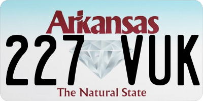 AR license plate 227VUK