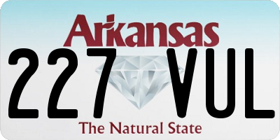 AR license plate 227VUL