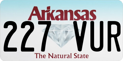 AR license plate 227VUR