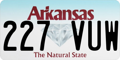 AR license plate 227VUW