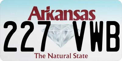 AR license plate 227VWB