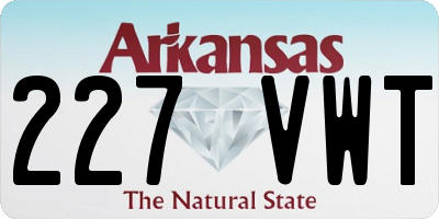 AR license plate 227VWT