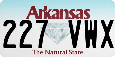 AR license plate 227VWX