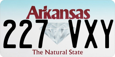 AR license plate 227VXY