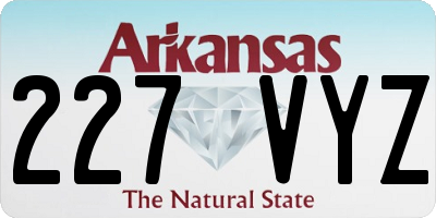 AR license plate 227VYZ