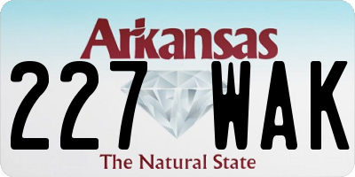 AR license plate 227WAK