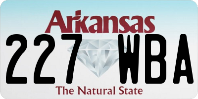 AR license plate 227WBA