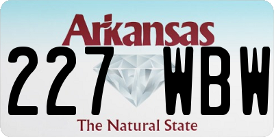 AR license plate 227WBW