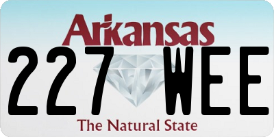 AR license plate 227WEE