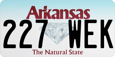 AR license plate 227WEK