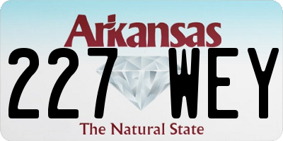 AR license plate 227WEY