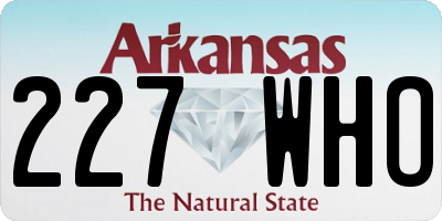 AR license plate 227WHO