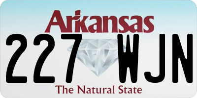AR license plate 227WJN