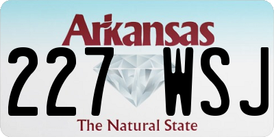 AR license plate 227WSJ
