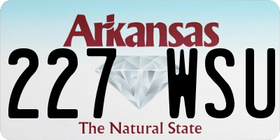 AR license plate 227WSU