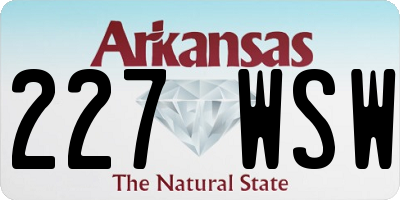 AR license plate 227WSW