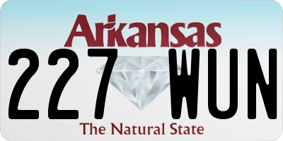 AR license plate 227WUN