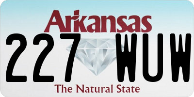 AR license plate 227WUW