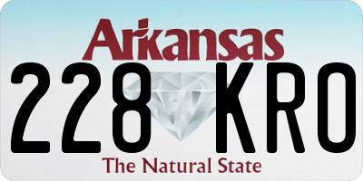 AR license plate 228KRO