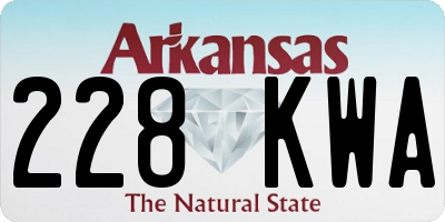 AR license plate 228KWA