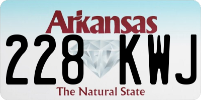 AR license plate 228KWJ