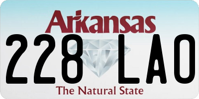 AR license plate 228LAO