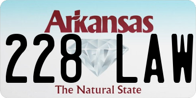 AR license plate 228LAW
