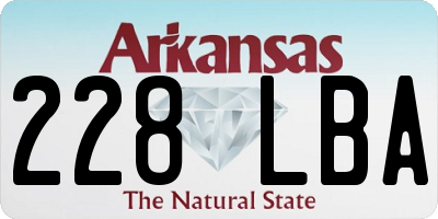 AR license plate 228LBA