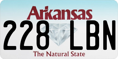 AR license plate 228LBN