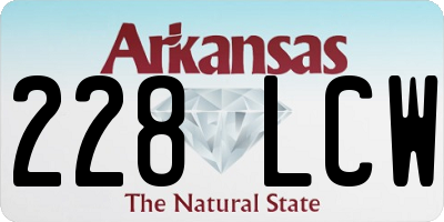 AR license plate 228LCW