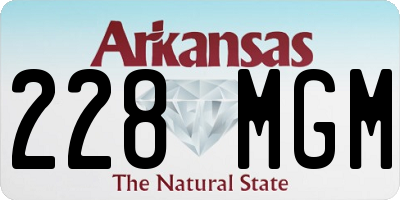 AR license plate 228MGM