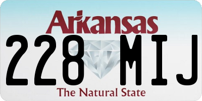 AR license plate 228MIJ