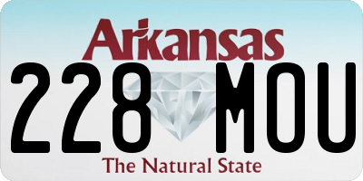 AR license plate 228MOU
